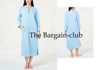 Miss Elaine Robe Quilted Long Zip Up Robe Soft Robe Sky Blue S, M