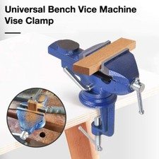 Revolving 60mm SWIVEL BENCH CLAMP Small Table Top Vice Rotating Base Flat Jaw UK