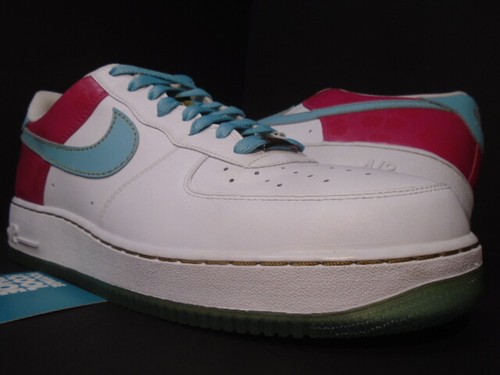 NIKE AIR FORCE 1 '07 LOW FLORAL HAWAIIAN WHITE AQUA CERISE GOLD 315122-141  13 | eBay