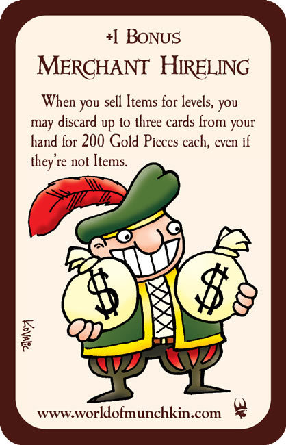 Промо-карта Munchkin Merchant Hirelling от Джона Ковалича Арта Стива Джексона НОВЫЕ игры 6590₽
