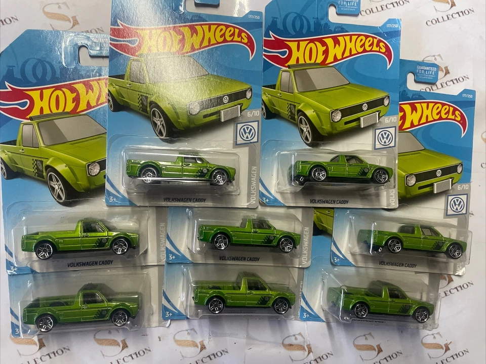2019 Hot Wheels Volkswagen 6/10 VOLKSWAGEN CADDY зеленый с хромированными спицами 8 шт. - Изображение 4 из 4