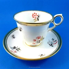 Beautiful Gold and Red Floral Royal Chelsea Tea Cup and Saucer Set