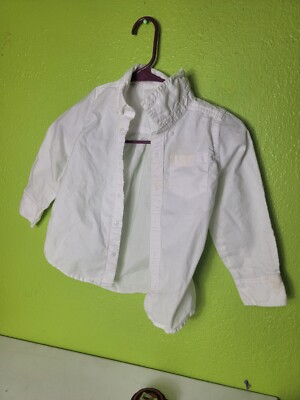 Old Navy 5t Button Up Boys Shirt White Long Sleeve