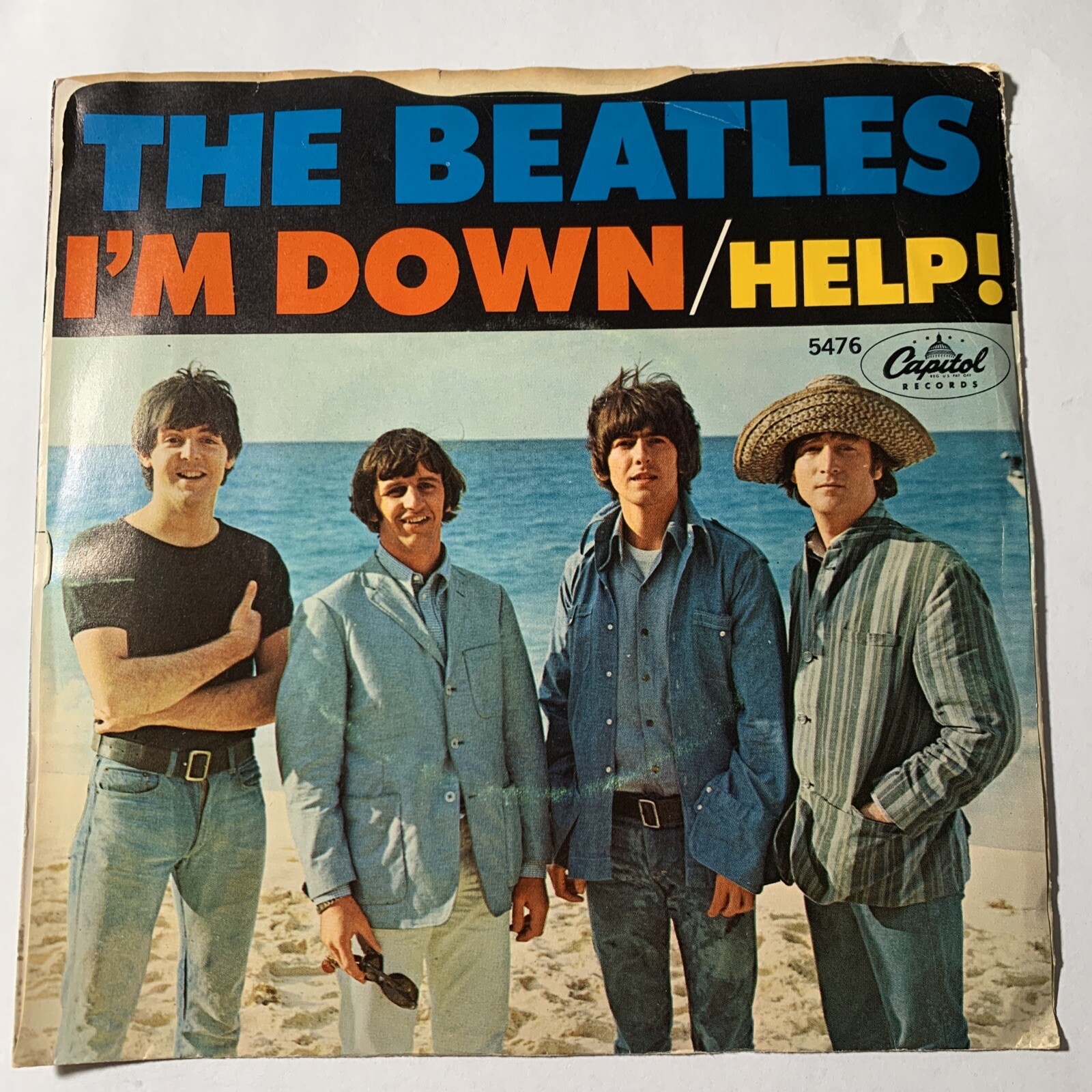 RARE 45 RPM RECORD: “Help!” / “I’m Down,” The Beatles w/ Picture Sleeve ...