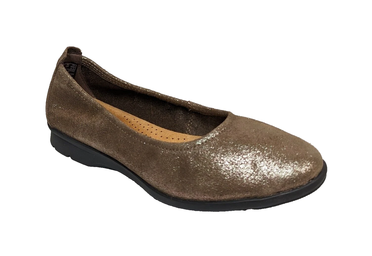 CLARKS 6812 JENETTE EASE BALLETTO FLESSIBILE IMBOTTITO PELLE METALLICA PIATTO 7M