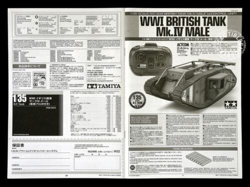 Tamiya 1/35 RC WWI British Tank MK.IV Male w/Actcom 2.4GHz Radio Control System! - Picture 15 of 24