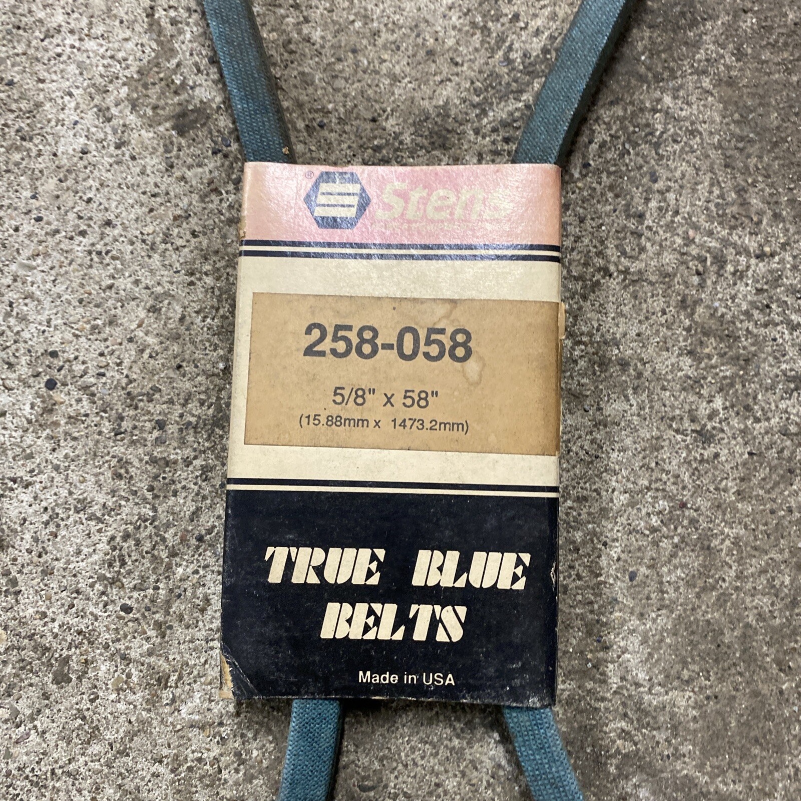 Stens True Blue 258-058 5/8 x 58 Lawn Mower V Belt New Old Stock NOS USA Made