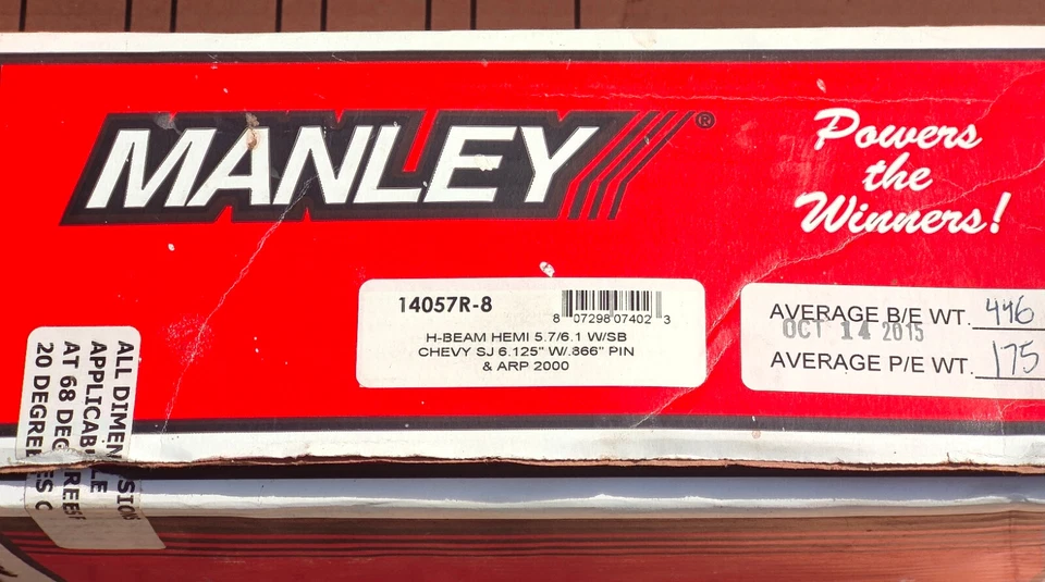 Manley Connecting Rods Con Rods 14057R-8 Chevy Small Journal 0.866" Wrist Pin - Image 2 of 4