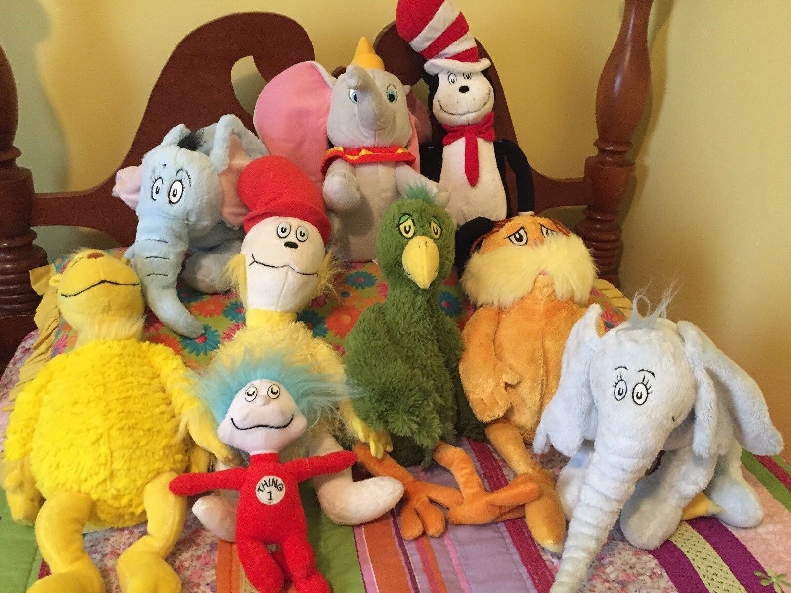 Dr. Seuss Plush Lot Kohls Cares Sam I Am Sneetches Big Fish Pink Fish *Nwt