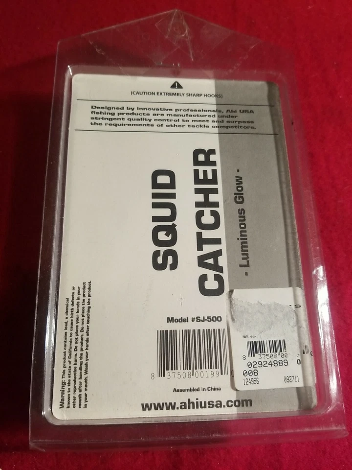 Ahi SJ-500 Calamares Resplandor Luminoso 5 Ganchos Gangión Nuevo en paquete Resplandor en la Oscuridad Foto 4 de 4