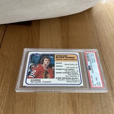 1981-82 Topps Team Leaders #49 Tom Lysiak Chicago Blackhawks PSA 8