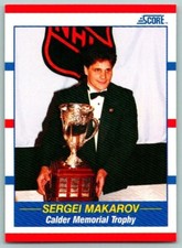 1990 SCORE NHL HOCKEY 😎 Sergei Makarov, Calgary Flames #362 - CALDER TROPHY