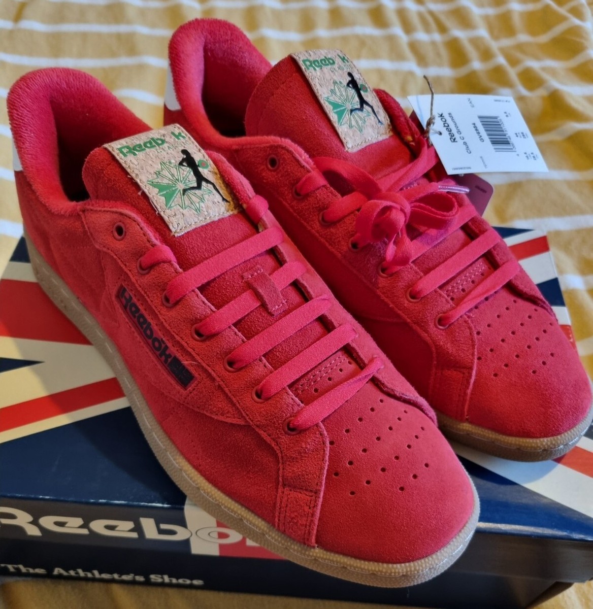 Reebok Club C 85 Grounds Mens Trainers Red Suede, Darts Size UK9