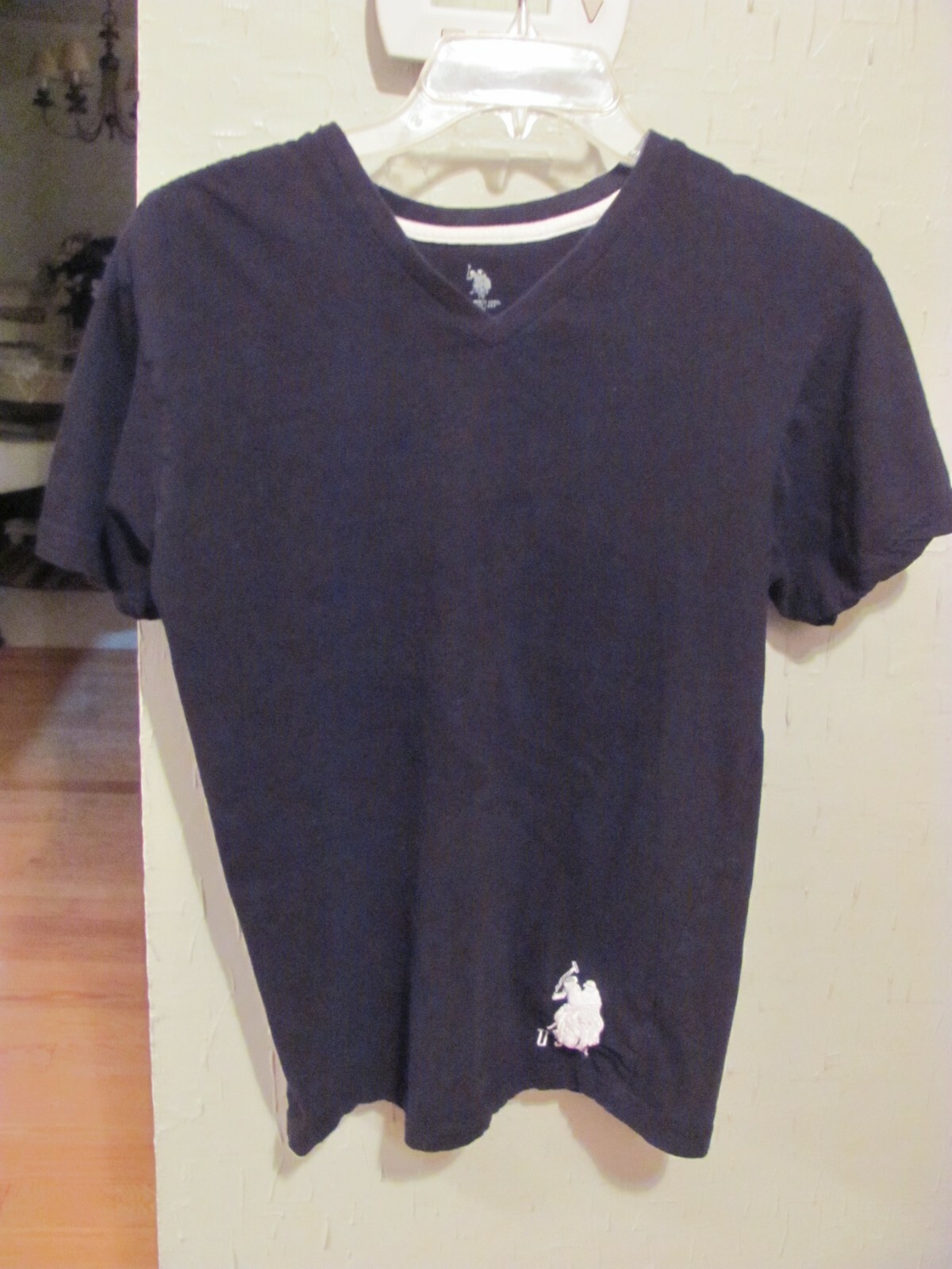 MAGLIA MANICA CORTA UOMO TAGLIA SMALL US POLO ASSOC BIG PONY NERA SCOLLO A V