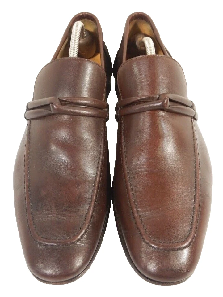 Gucci 121471 Mocassins Homme Marron avec Noeud Détail Chaussures 8,5 D / US 9,5