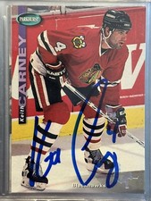 1994 Parkhurst Keith Carney Chicago Blackhawks Signed AUTO Hockey #50 Card