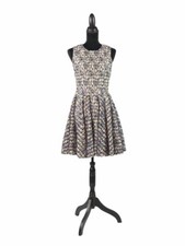 Women’s Maison Jules Sleeveless A-Line Dress Size S Black and White Print