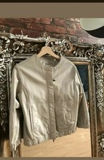 Vince Beige Cream Leather Jacket Xs