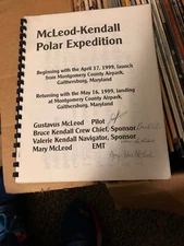 McLeod-Kendall Polar Expedition 1999 Montgomery County Airpark Signed Manuel