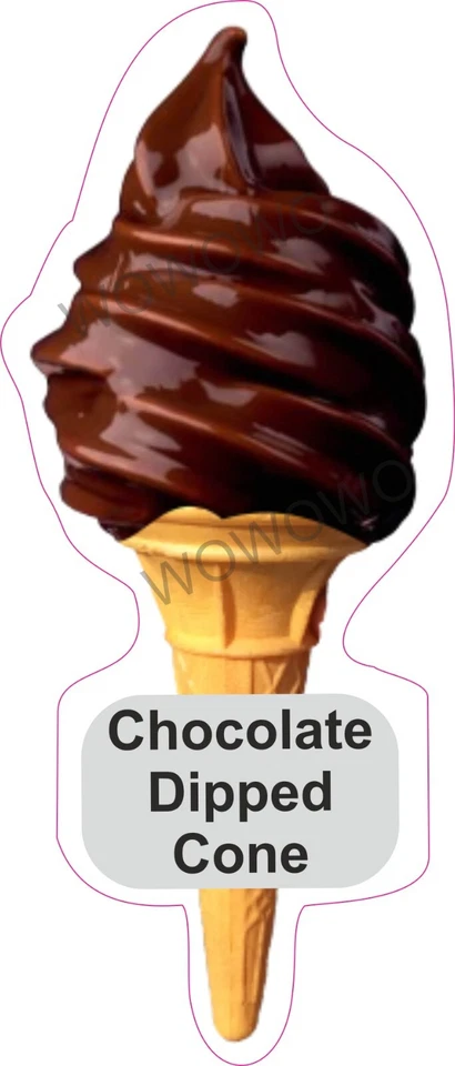 Ice cream van sticker Chocolate Dipped Cone whippy choc topped stickers decals
