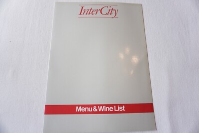 1986 Intercity Inter City First Class Eisenbahn Zug Menü & Weinkarte sehr guter Zustand