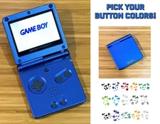 Nintendo Game Boy Advance SP BLUE System GBA SP IPS LCD Backlight BUTTONS