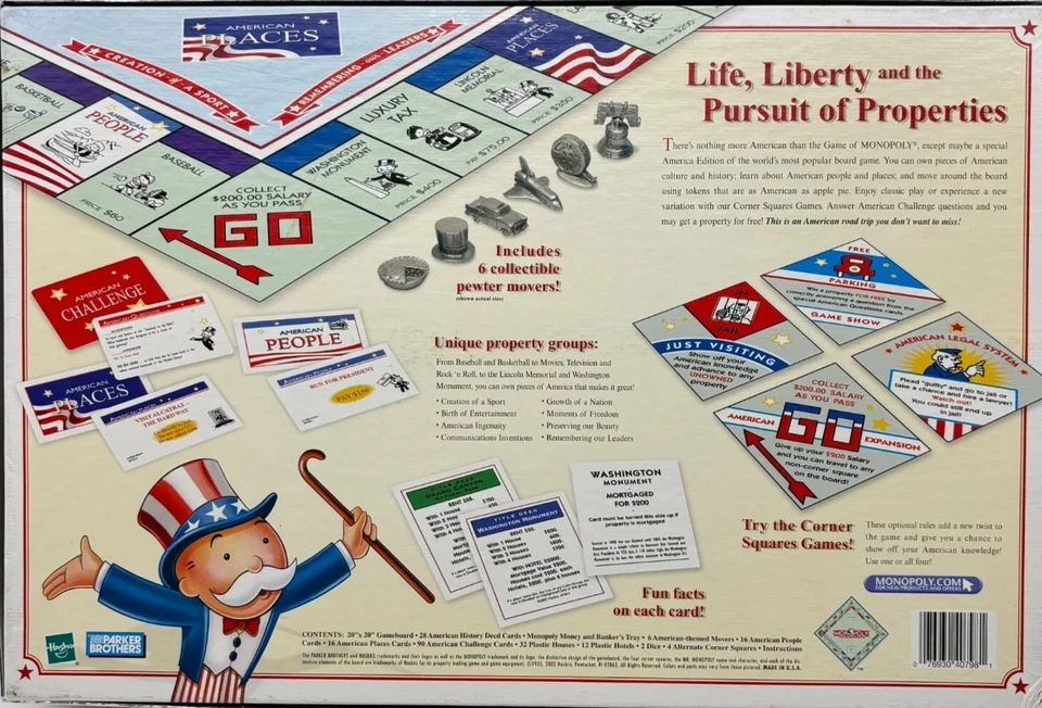 Monopoly The America Special Edition 100% COMPLETE & MINT! Parker Bros. 2002 USA - Image 2 of 2