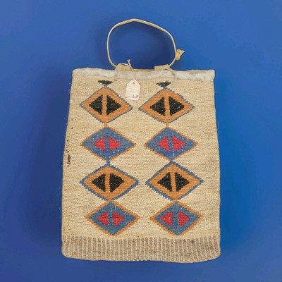 Antique Nez Perce Corn Husk Bag   9'' x  11.5''