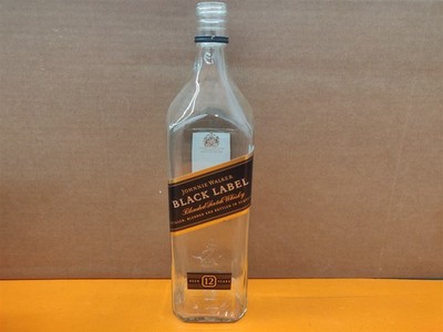       EMPTY 1L Johnnie Walker Black Label Glass Bottle for Crafts/Décor