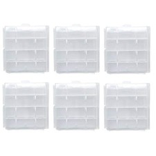 Battery Storage Case for AA/AAA, Battery Holder Box 6Pack Clear 