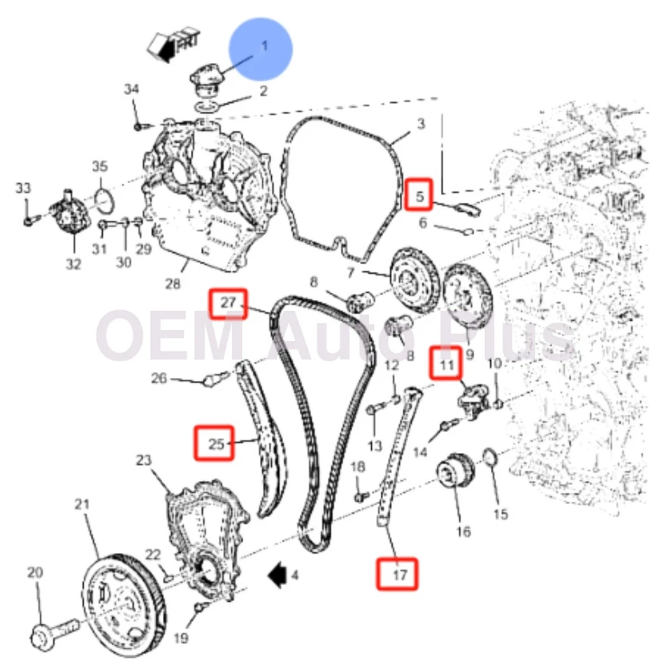 8 pcs OEM Timing Chain Kit for 55514729 Cadillac 2019-2024 2.0T CT4 CT5 CT6 — 第 2/4 张图片