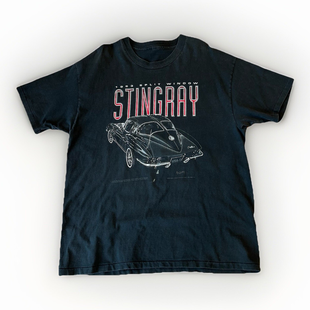 Vintage 1963 Split Window Stingray Tee Black T-Sh… - image 1