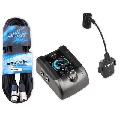 Nux B6-Pro Drahtlos-Mikrofonsystem für Blasinstrumente mit keepdrum Kabel
