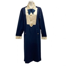 CHANEL 23270 Navy Beige [Outer material] wool, silk Women's Dress