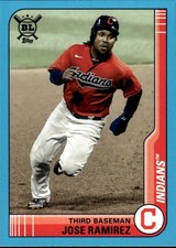 2021 Topps Big League Jose Ramirez #235 Electric Blue Cleveland Indians 32J