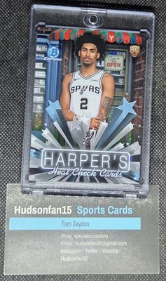 Dylan Harper 2025 Bowman Chrome Hobby Stars #HS-4 RC Aqua Refractor 78/125 Spurs