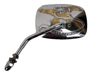 Harley Davidson RIDE TO LIVE LIVE TO RIDE EAGLE chrome Mirror Vintage 90's