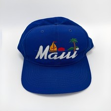 Vintage Maui Hawaii Snapback Hat Blue Hawaii 90s Baseball Cap Adjustable