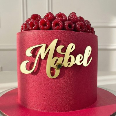 Personalisierter Name Wort Cake Name Charm Acryl 3mm Glitzer Topper-Deko