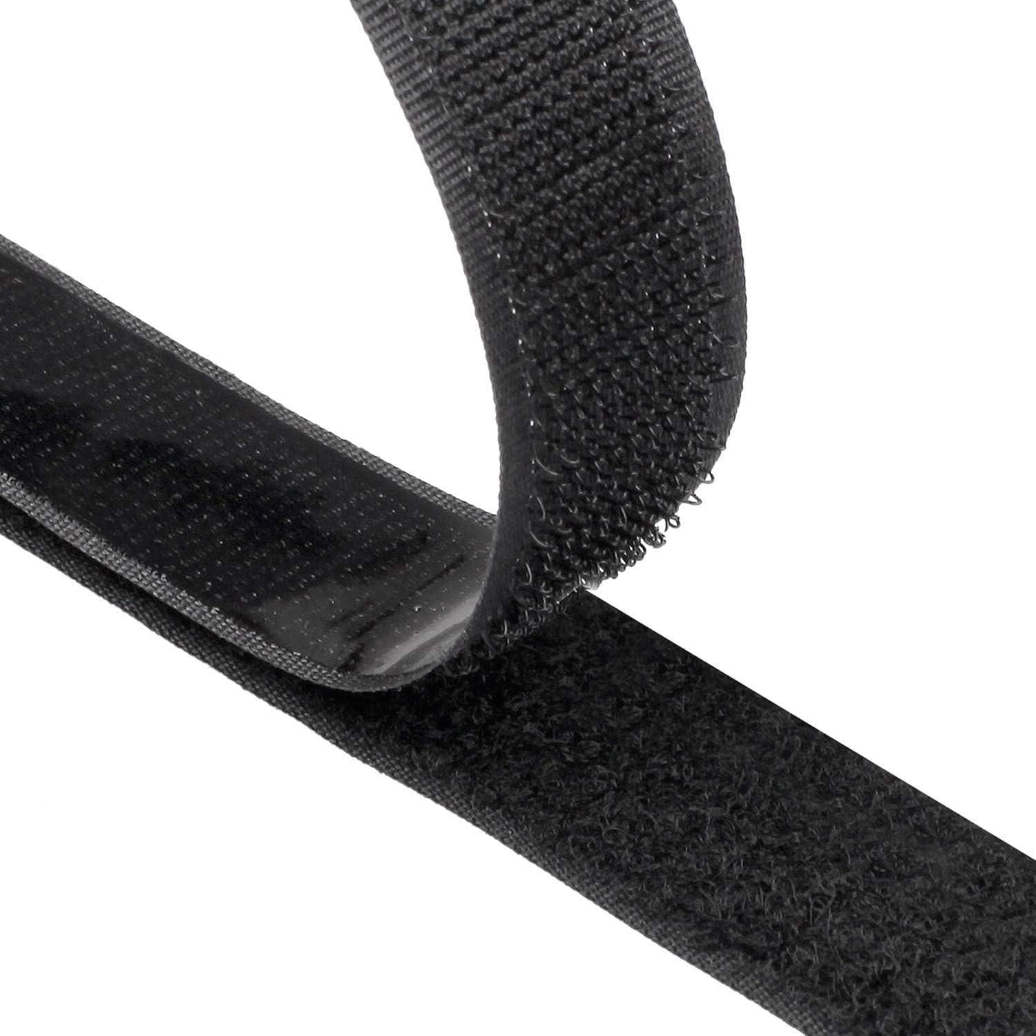 8M Black Hook & Loop Tape Self Adhesive Strip 20mm Wide