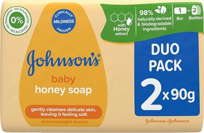 6 x Johnson's Babyseife mit Honig 90g (6 Riegel)