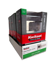 Kwikset Singapore Square Satin Nickel Hall  Closet Door Handle with Microban