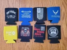 Lot of 8 Cozies Koozies Can Coolers - Mixed Variety As Shown
