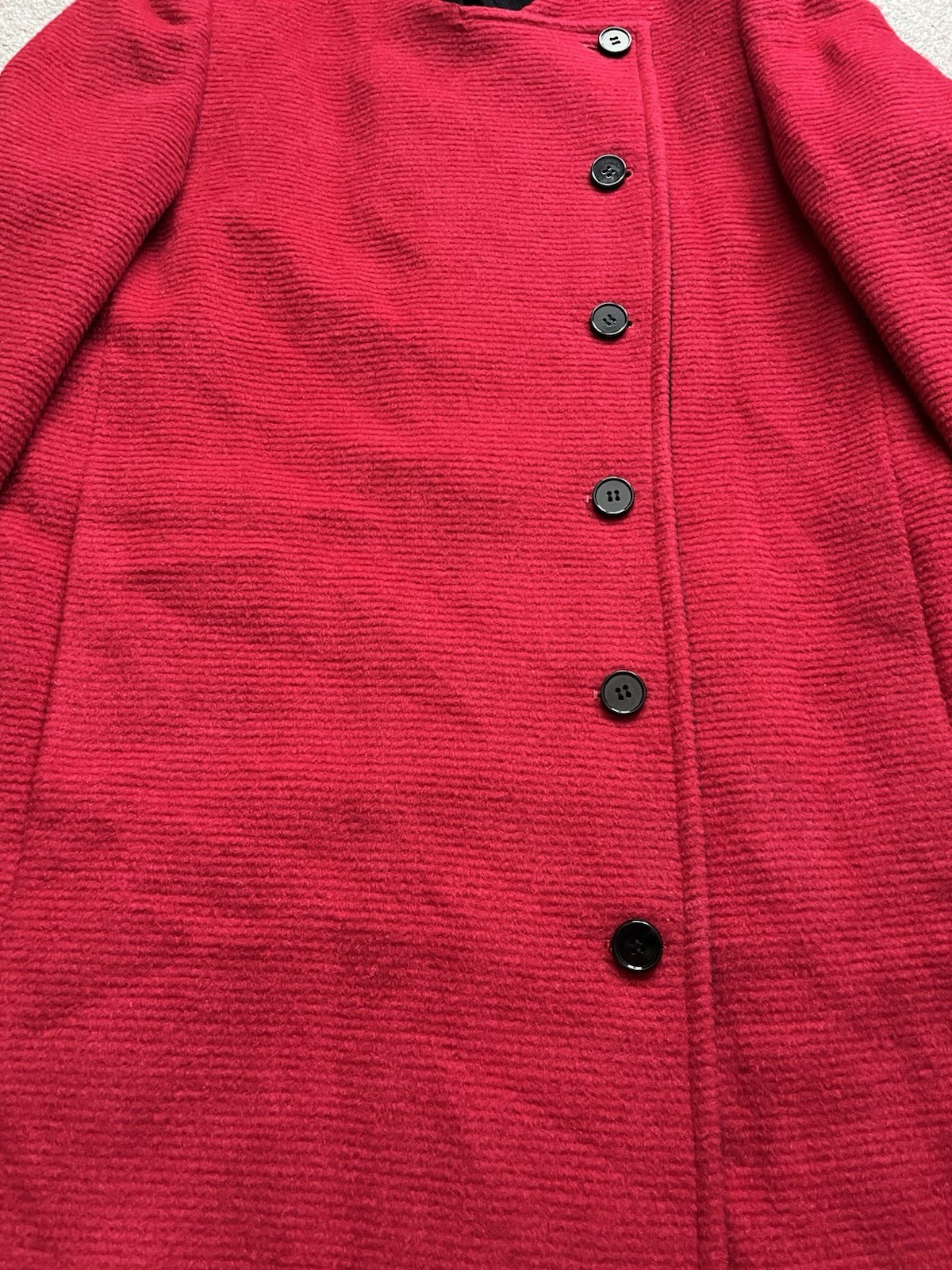 RARE! Vintage GIVENCHY Red & Black Wool Coat, Made In Switzerland (no Size) image 2