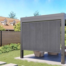 Outdoor Roller Shade 10' W x 8' H Exterior Cordless Patio Shades Roll Up Blinds