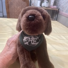 Bass Pro Shops Chocolate Lab Stuffed Dog. New With Scarf