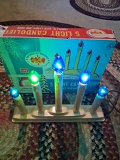 Vtg Five Light Christmas Candolier World Wide Decorative Lites W/box NO BULBS