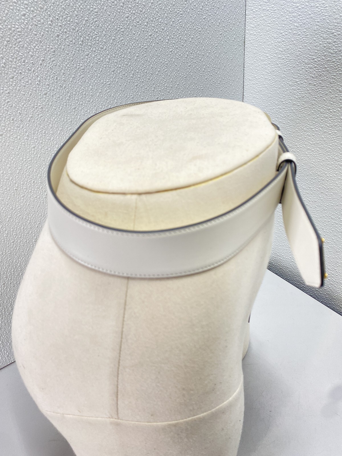 Prada Womens Premium Leather Smooth Belt Gold Buckle Size 33 Ivory thumbnail 8