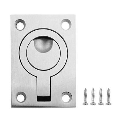BokWin 2.5'' x 1.8'' Square Flush Pull Ring Handles，Hidden Recessed 1 Pack