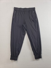 Bagatelle Women Jogger Pant L Black Elastic Waist High Rise Tapered Leg Pull On